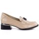 Damen-Lackschuhe aus Leder mit Zierabsatz, beige, Vinceza 58638