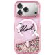 3. Karl Lagerfeld Flüssigglitzer-MagSafe-Hülle mit Karl-Schriftzug-Logo für iPhone 17 Pro – Pink