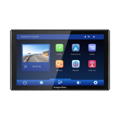 9-Zoll-Multimedia-Station mit Android Auto und Apple CarPlay, DVR und Kruger&Matz-Rückfahrkamera