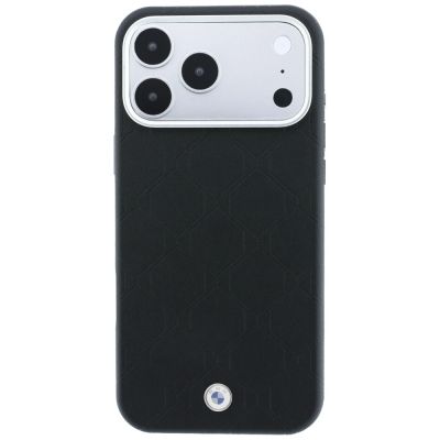 3. BMW MagSafe Hülle mit geprägtem, gestepptem Metalllogo für iPhone 18 Pro Max / 17 Pro Max – Schwarz