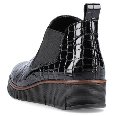 34. Rieker W R474 Schlangenleder Stiefeletten schwarz