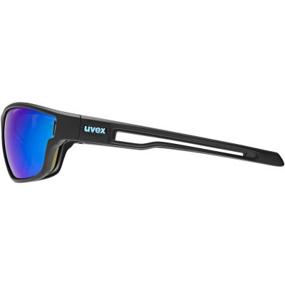 3. Uvex Sportstyle 806 Fahrradbrille – black matt/mirror blue