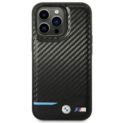 3. Hülle BMW BMHCP14L22NBCK iPhone 14 Pro 6.1 "schwarz / schwarzes Leder Carbon