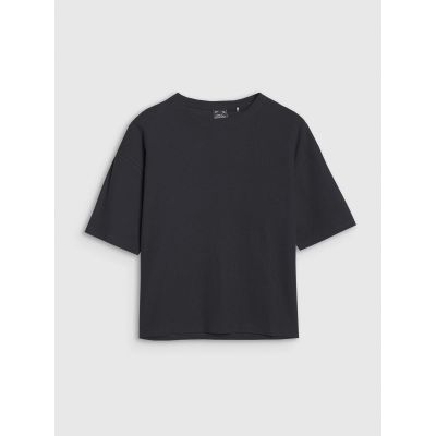 5. Damen-T-Shirt mit normalem Waffelstrick 4F 4FRSS25TTSHF2651-20S