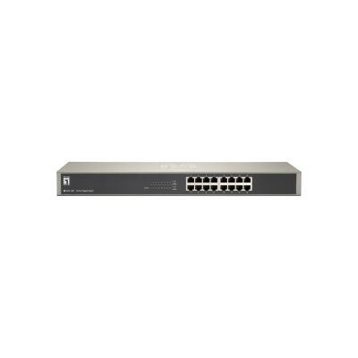 2. LevelOne GSW-1657 Netzwerkkabel, unmanaged Gigabit Ethernet (10/100/1000), Schwarz, Grau