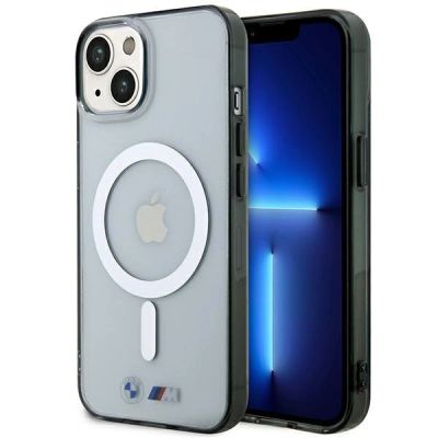 BMW BMHMP14SHCRS iPhone 14 6.1" Hülle transparent Hardcase Silver Ring MagSafe
