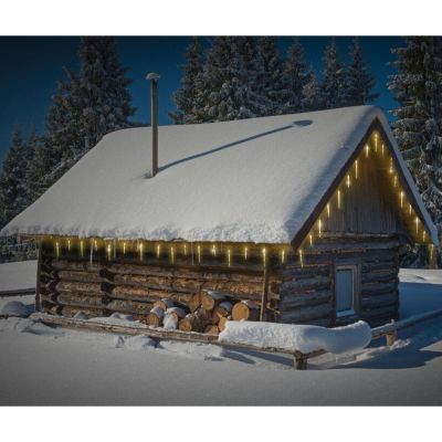 8. Lampen, Lichtvorhänge, eisig, für den Außenbereich, 72 LEDs, warmweiß, mit Timer