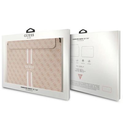 4. Guess 4G Printed Stripes Hülle für einen 14-Zoll-Laptop – Rosa