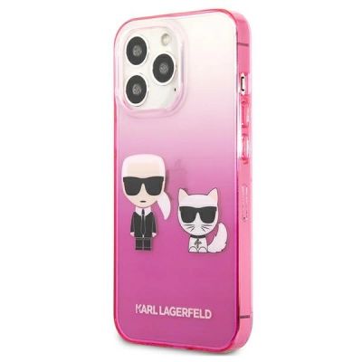2. Karl Lagerfeld Gradient Ikonik Karl&Choupette Hülle für iPhone 13 Pro / iPhone 13 - Pink
