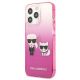 2. Karl Lagerfeld Gradient Ikonik Karl&Choupette Hülle für iPhone 13 Pro / iPhone 13 - Pink