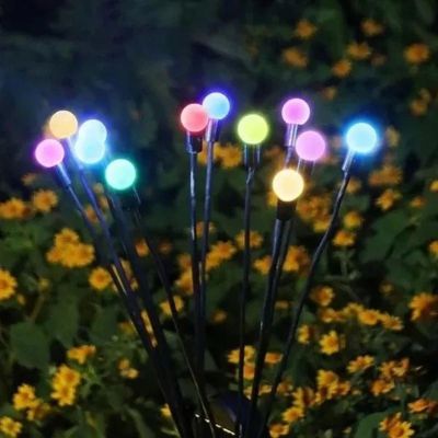 14. Solarlampe, die im Wind tanzt, bunte Kugeln, 6 LEDs, 72 cm
