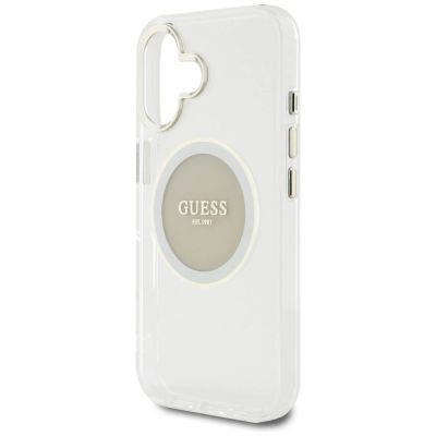 6. Guess IML Metal Colored Circle Classic Logo MagSafe Hülle für iPhone 16 - Grau