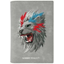 Nimmy Raptor Lion Reisepass-/Geldbörsenhülle, Grau