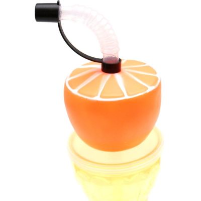 3. Sportflasche mit Strohhalm, 500 ml, gelb, hervorragende Haushaltsware