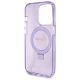 7. Guess Ring Stand Script Glitter MagSafe Hülle für iPhone 14 Pro Max – Lila