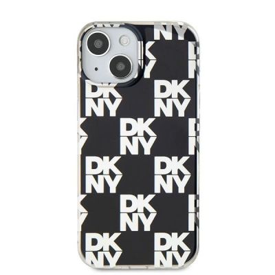 3. DKNY IML Checkered Mono Pattern Hülle für iPhone 15 / 14 / 13 – Schwarz