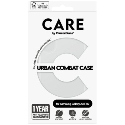 4. CARE by PanzerGlass Flagship Urban Combat Hülle für Samsung Galaxy A36 5G – Transparent