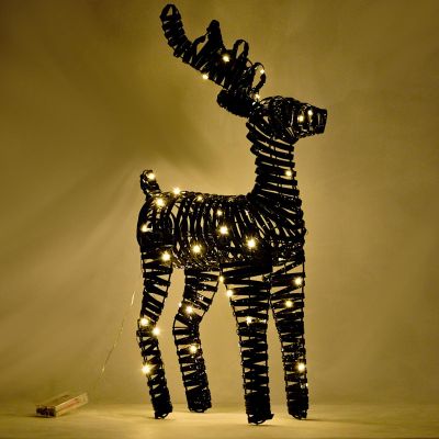 4. Rentier-Dekoration 60 cm 60 LEDs Schwarz