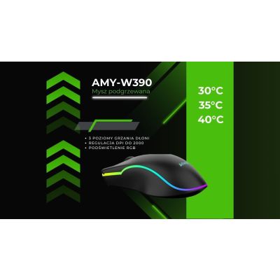 13. Activejet USB AMY-W390 Beheizbare Kabelmaus; 30 °C / 35 °C / 40 °C