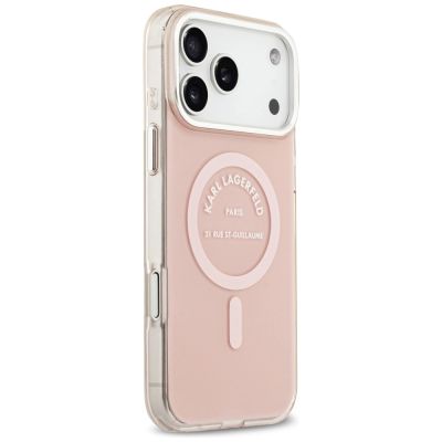 4. Karl Lagerfeld IML Karl RSG Logo MagSafe Hülle für iPhone 17 Pro Max – Pink