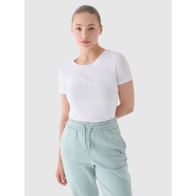 Schmales T-Shirt mit Aufdruck für Damen 4F 4FWMM00TTSHF1846-10S