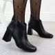 6. Elegante schwarze Leder-Ankle-Boots mit Blockabsatz, Jezzi OLI21-2
