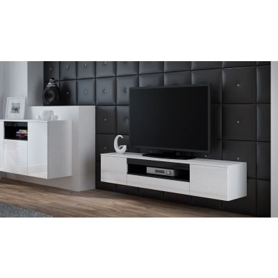 2. TV-Schrank VIVA 180 weiß/glänzend weiß+schwarz