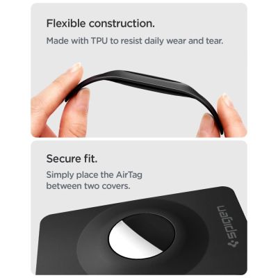 8. Spigen AirFit 2 2er-Pack Hülle für Apple AirTag 1/2 – Schwarz