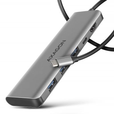 8. Axagon HMC-5H USB-C 3.2 Gen 1 Hub mit 3x USB-A, 4K HDMI PD und 100 W – Silber, kabelgebunden, USB 3.2 Gen 1 (3.1 Gen 1), Typ-C, Silber