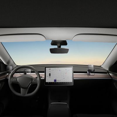 19. Elektroautohalterung mit Solarpanel für Tesla Model 3 / Y Baseus T-Space - Schwarz