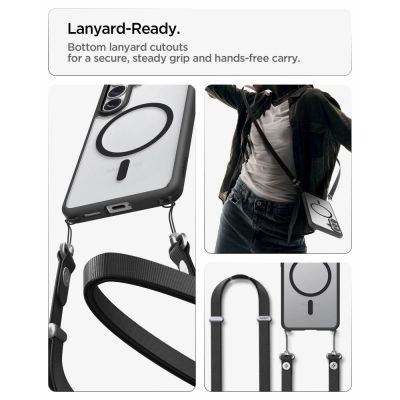 12. Spigen Ultra Hybrid Mag MagSafe Hülle für Samsung Galaxy S26+ - Transparent Schwarz