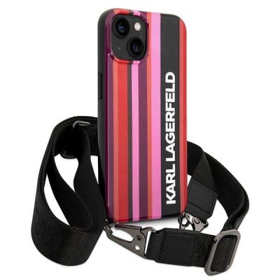 3. Karl Lagerfeld KLHCP14SSTSTP iPhone 14 6.1 "Hardcase Pink / Pink Color Stripes Strap