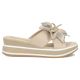 2. Damen-Keilsandalen aus Leder mit Blumenmuster, beige, Filippo DK7636
