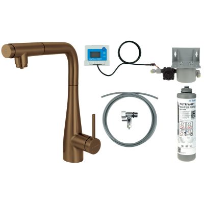 Küchenarmatur mit Wasserfiltersystem und Ausziehbrause