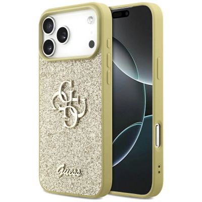 Guess Fixed Glitter Big 4G Hülle für iPhone 17 Pro Max - Gold