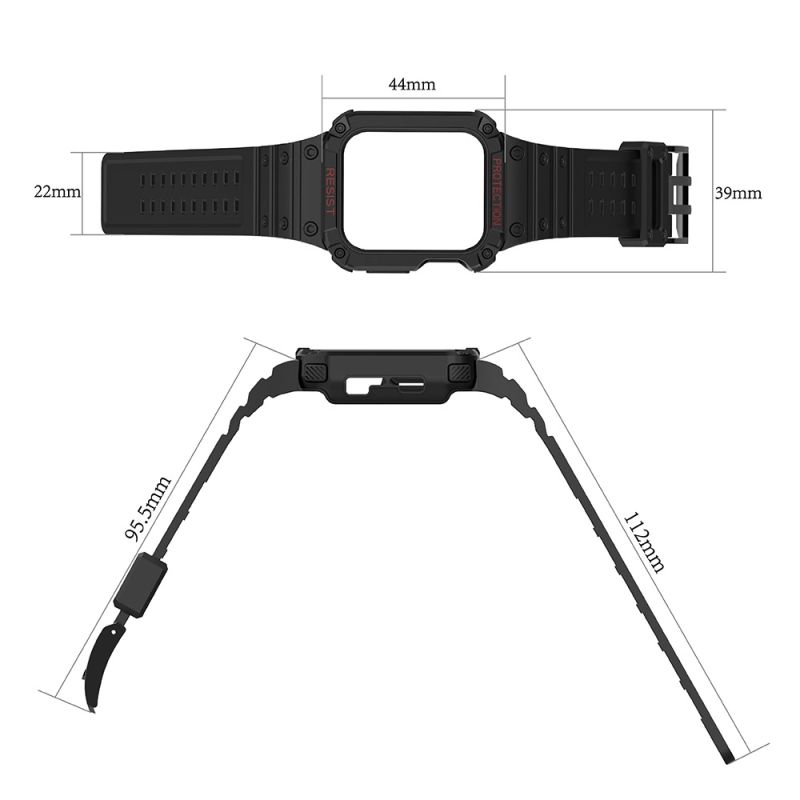 5. Schutzarmband für Apple Watch 38/40/41 mm Panzergehäuse-Armband - Weiß, Roségold
