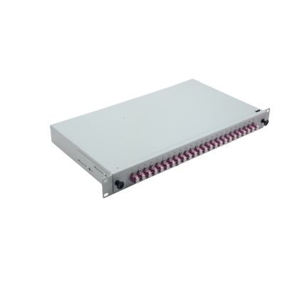 3. 19" Glasfaser-Spleißbox 24 x LC Duplex OM4, spleißfertig, grau