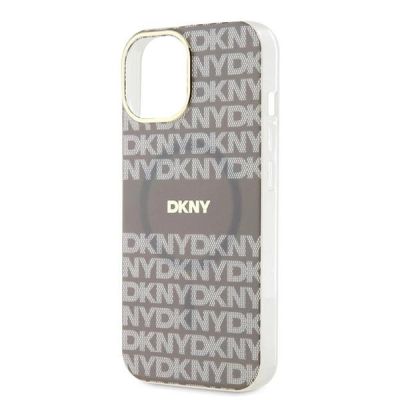 6. DKNY IML Mono & Stripe MagSafe-Hülle für iPhone 15 / 14 / 13 – Beige