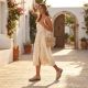 8. Beige Damen-Ledersandalen Rieker M1679-60