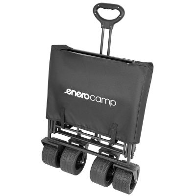 16. Deluxe Faltbarer Reise- und Strandbuggy 90x57x73-96cm mit Griff, Schwarz