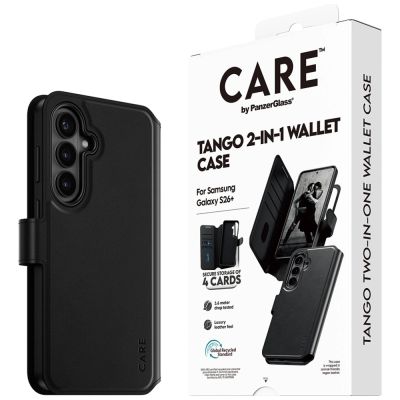 6. CARE by PanzerGlass Tango 2in1 Brieftaschenhülle für Samsung Galaxy S26+ - Schwarz