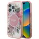 Guess IML Flower & Tonal Circle MagSafe-Hülle für iPhone 16 Pro Max – Rosa