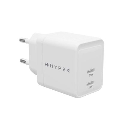 HYPER HJG35EU Mobiles Ladegerät für Kopfhörer, Headset, Smartphone, Uhr, Weiß, AC-Schnellladung, intern