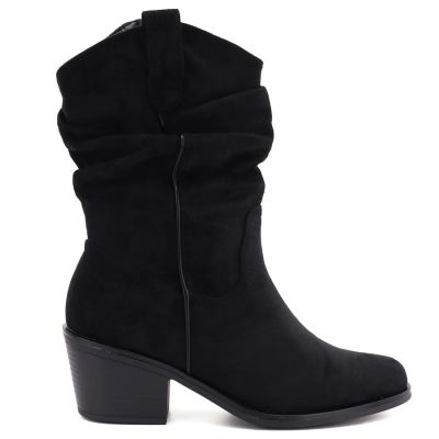 7. Damen-Ankle-Boots, Rüschen-Cowboystiefel, schwarz, Vinceza HX27-16536