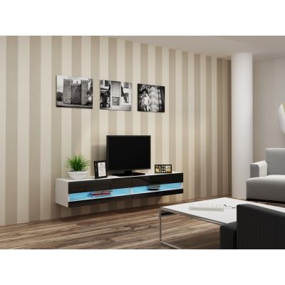 TV-Schrank VIGO NEU '180' 30/180/40 weiß/schwarz flach