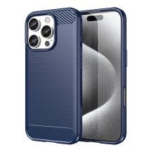 Carbon Case Silikonhülle für iPhone 16 Pro – blau