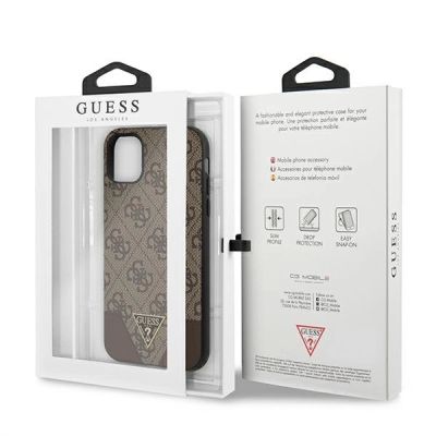 8. Guess 4G Triangle Collection Hülle für iPhone 11 6.1" / Xr 6.1" - Braun