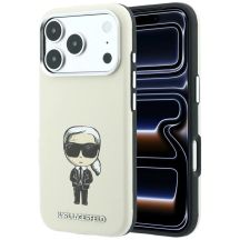 Karl Lagerfeld Smooth Ikonik Sketch MagSafe Hülle für iPhone 18 Pro Max / 17 Pro Max – Beige