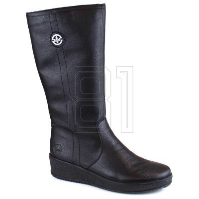 Rieker W RKR237B Wasserdichte Lederstiefel mit Lammwolle gefüttert