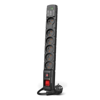 9. Acar S6 USB-A+C-Überspannungsschutz (Schnellladegerät) 1,5 m; schwarz